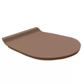 Simas Vignoni Сиденье для унитаза VI18/VI21/VI01, с микролифтом, быстросъемное из терморезины, цвет: moka matt/хром