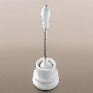 Devon&Devon Dorothy Ерш для унитаза напольный, колба - керамика белая, ручка ерша: золото светлое/белый