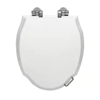 Devon&Devon Westminster Сиденье для унитаза из мдф, с микролифтом, цвет: белый/хром