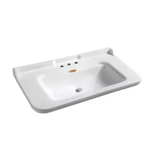 Kerasan Waldorf Раковина 120х55 см, 3 отв., керамическая, цвет: белый/золото