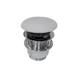 Globo Донный клапан для раковины, с переливом, click-clack, цвет: белый матовый