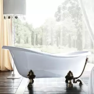 Gruppo Treesse Epoca Ванна из композита 170х80хh72/60 см в комплекте: ножки (4 шт.), слив-перелив, цвет: белый/бронза