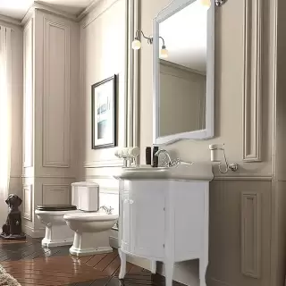 Kerasan Retro Комплект мебели, с закругленным фасадом, 73см, напольный, цвет: белый матовый