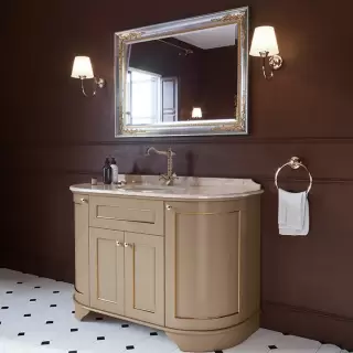 TW York Nuovo Комплект мебели с мраморной столешницей с 1 отв., 130см, напольный, цвет: pennellato/oro/diano