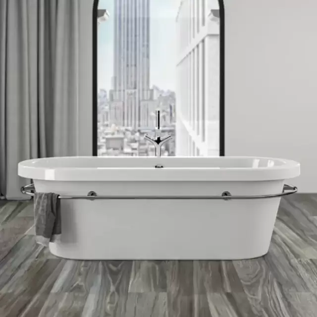 KNIEF Loft V Ванна отдельност. 185х83,5х69см, c п/держ, цвет: белый/хром