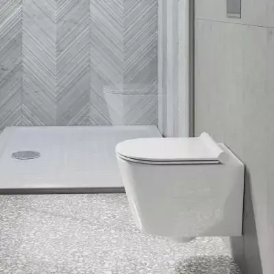 Catalano Zero Унитаз подвесной 46х35см, безободковый, смыв Tornado, покрытие Cataglaze+, цвет белый глянцевый