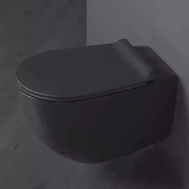 SIMAS Vignoni унитаз подвесной безободковый "Rimless" 56х36.5см, цвет: черный матовый