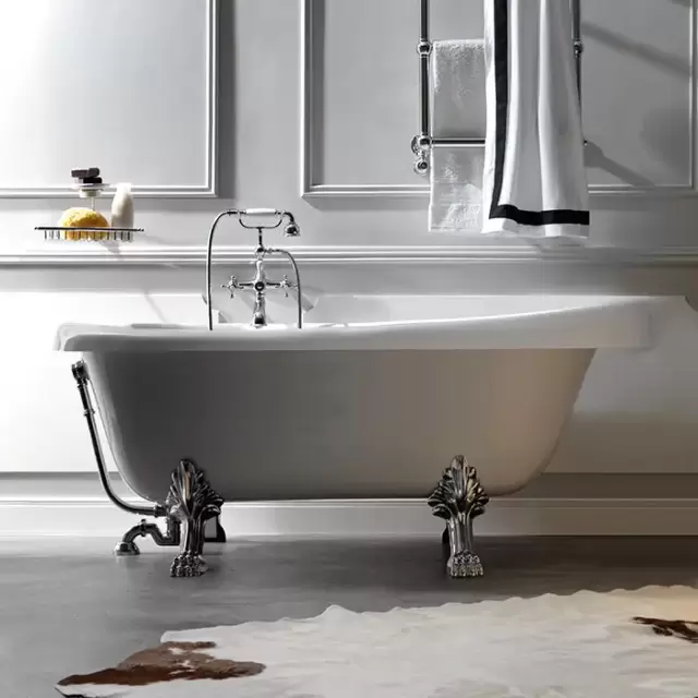 Kerasan Retro Ванна new отдельностоящая, 170х77см, глубина ванны 44,5см, цвет: белый, ножки хром