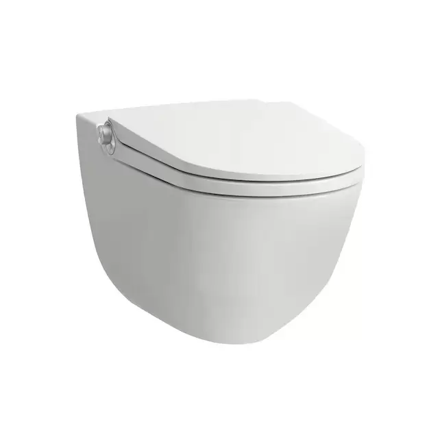 Laufen Cleanet Riva Унитаз-биде подвесной 60х39.5х40.5см, безободковый, пульт управления, с сиденьем, покрытие LCC, цвет: белый матовый