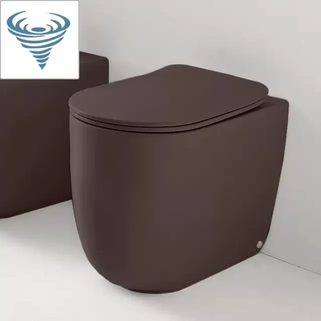 Kerasan Nolita Унитаз безободковый пристенный 55х35 см, Tornado, с креплениями WB5N, цвет: Borgogna matt