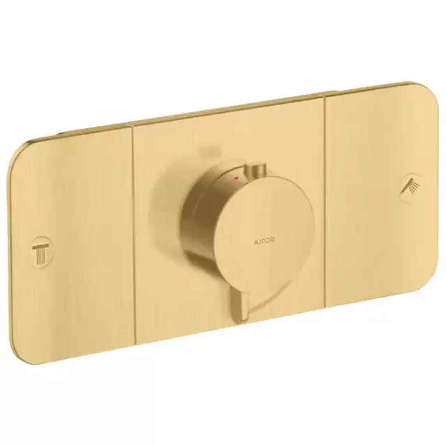 Axor One Смеситель для душа, встраиваемый, термостат, на 2 источника и 1 доп.потребитель, внешняя часть, цвет: шлифованное золото