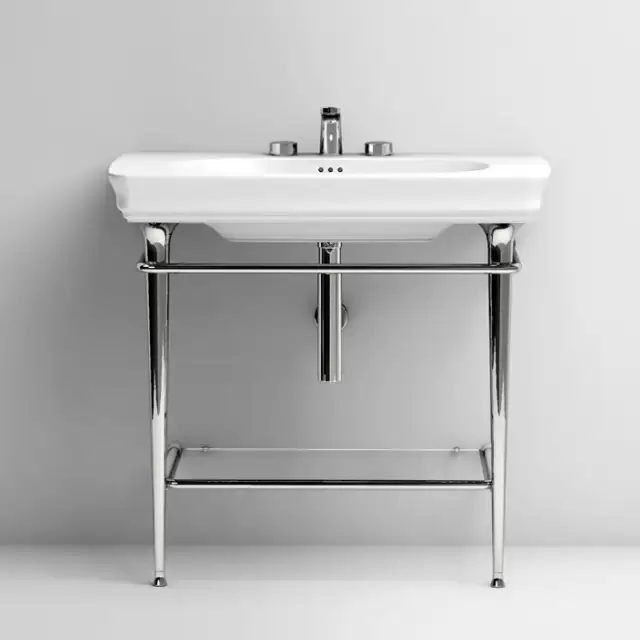 Artceram CIVITAS Структура металлическая 90х50см., напольная, Tonda,  с раковиной, полка стекло, цвет: хром