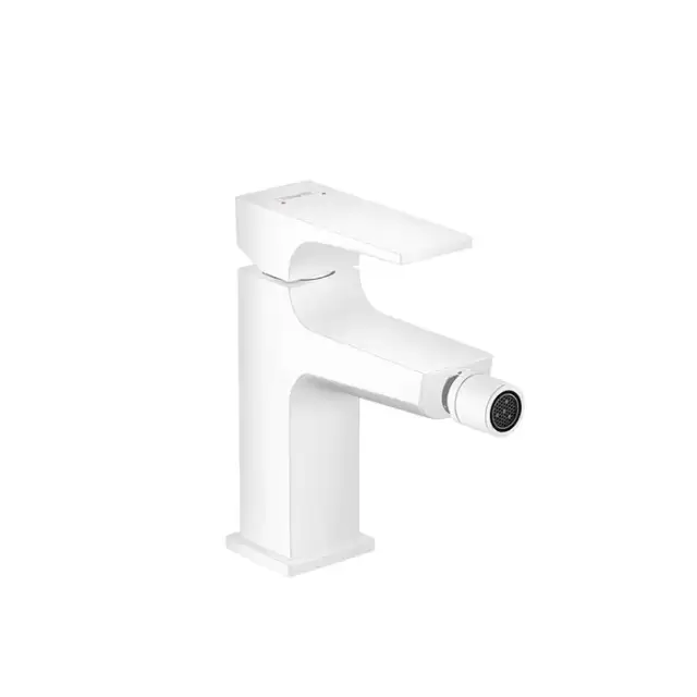 Hansgrohe Metropol Смеситель для биде на 1 отв, с донным клапаном, излив 129мм, цвет: белый матовый