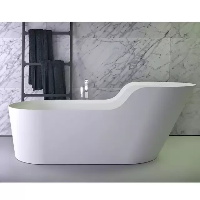 KNIEF Glow Ванна отдельностоящая симметричная  182х84х70/50см  со сливом, цвет: белый матовый