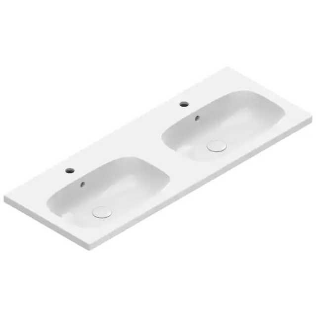 Catalano Alvea Раковина 120x46 двойная, с 2 отв., цвет: белый глянцевый