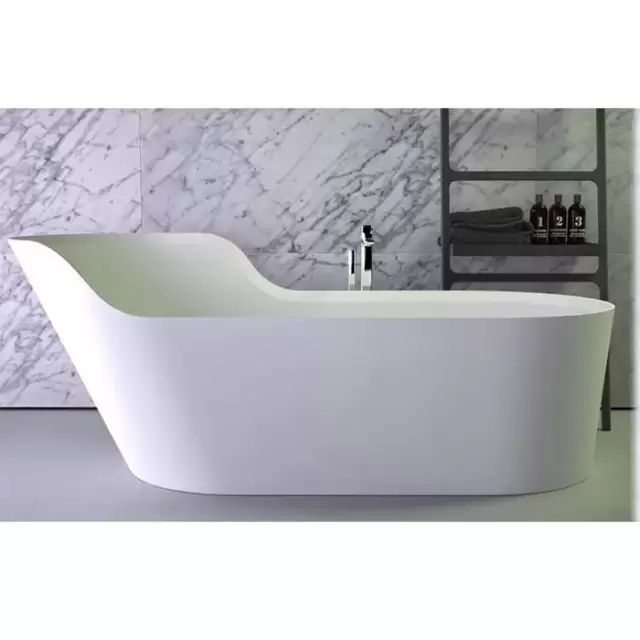 KNIEF Glow Ванна отдельностоящая ассимметричная левая  182х82х70/50см  со сливом, цвет: белый матовый