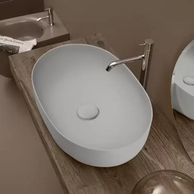 Kerasan Nolita Раковина 60х40 см, без отв., накладная, цвет: светло серый