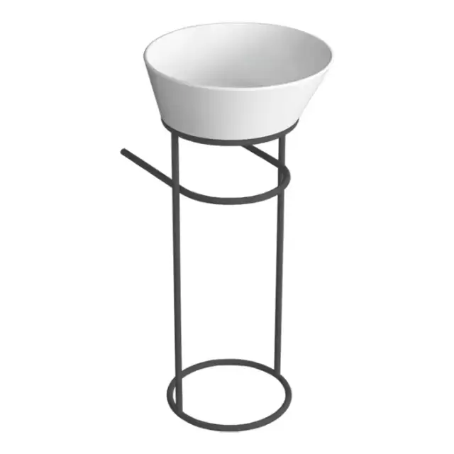 Simas Wave Структура металлическая напольная 30х40х75 см, с раковиной без отв. под смеситель, цвет: черный матовый