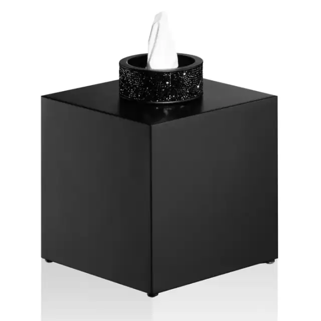 Decor Walther Rocks KB Диспенсер для салфеток 13x13x15.6см, с кристаллами Swarovski, настольный, цвет: черный матовый