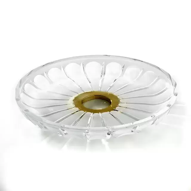 3SC Montblanc Лоток универсальный, крулый, настольный, цвет: прозрачный хрусталь/золото 24к. Lucido