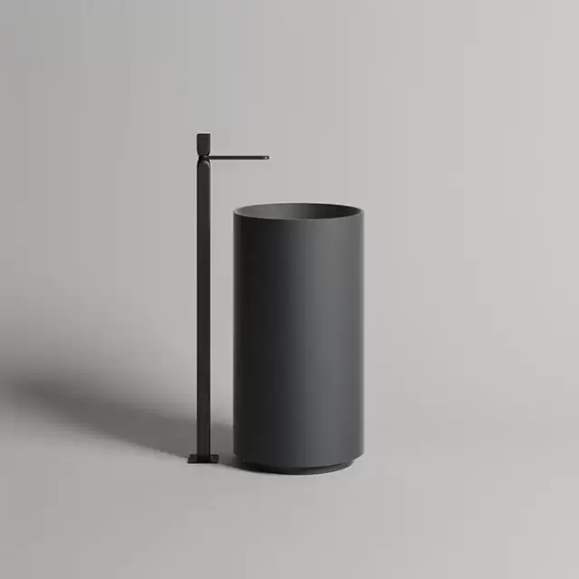 Salini  Armonia Раковина напольная 45х45х85см, без отв., без перелива, с донным клапаном, материал: S-Stone, цвет: RAL9005 матовый