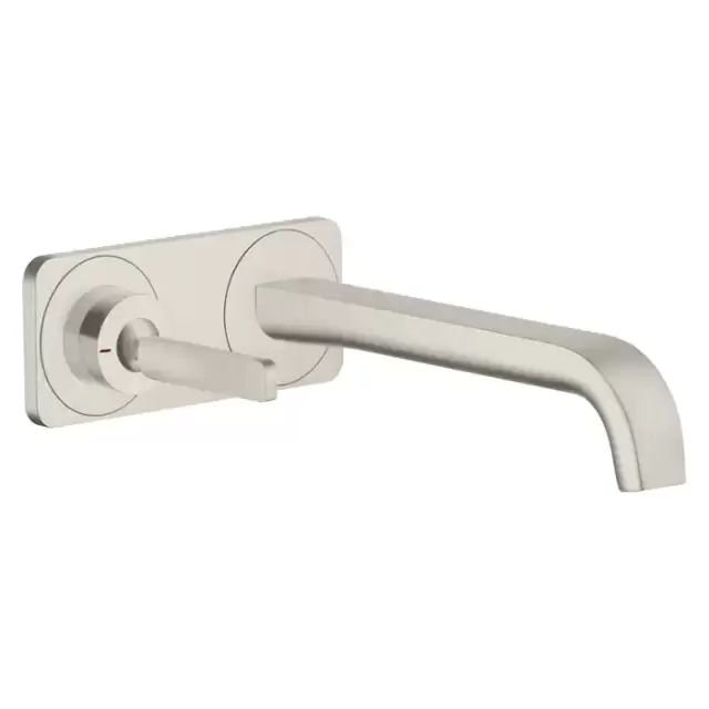 Axor Citterio E Смеситель для раковины, встраиваемый, излив: 22.1см., с панелью, цвет: сталь