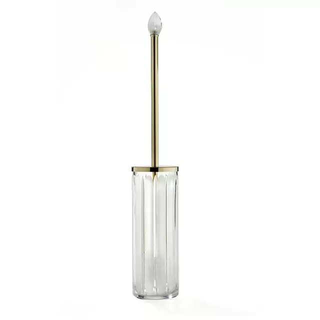 3SC Montblanc Туалетный ёршик, напольный, цвет: прозрачный хрусталь/золото 24к. Lucido