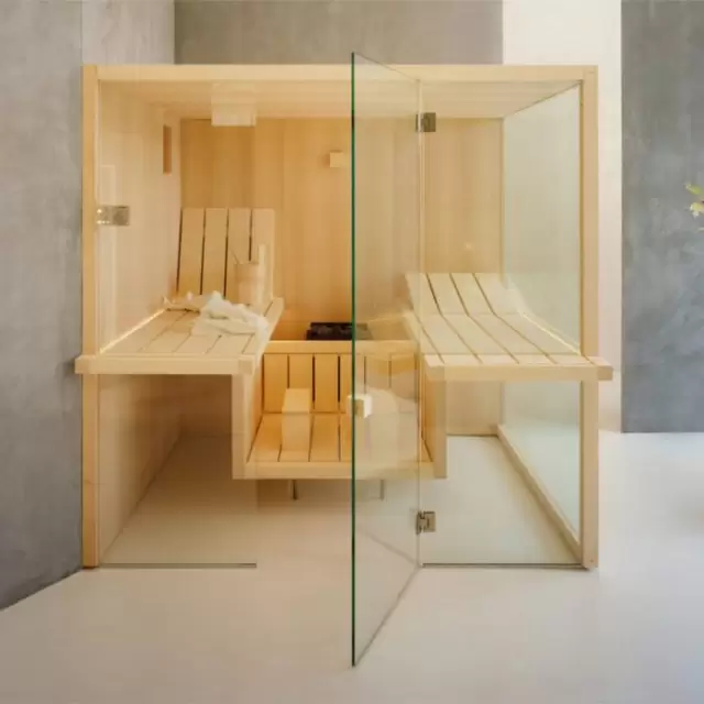 Effegibi Air 60 Био-Сауна 217x162x213см, угловая SX, цвет: осина натуральная