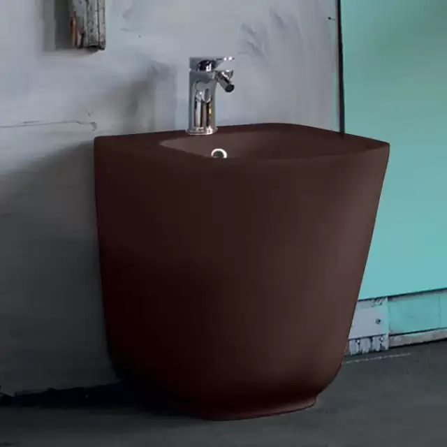 Kerasan Tribeca Биде напольное пристенное 54х35см, с 1 отв под смеситель, c креплением WB5N, цвет: Borgogna matt