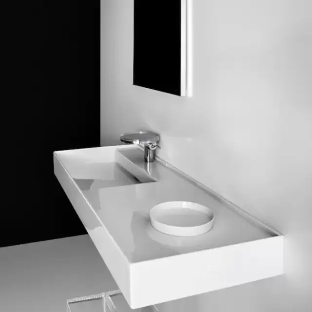 Laufen Kartell Раковина 120х46х12 см, 1 отв., полка справа, покрытие LLC, цвет: белый