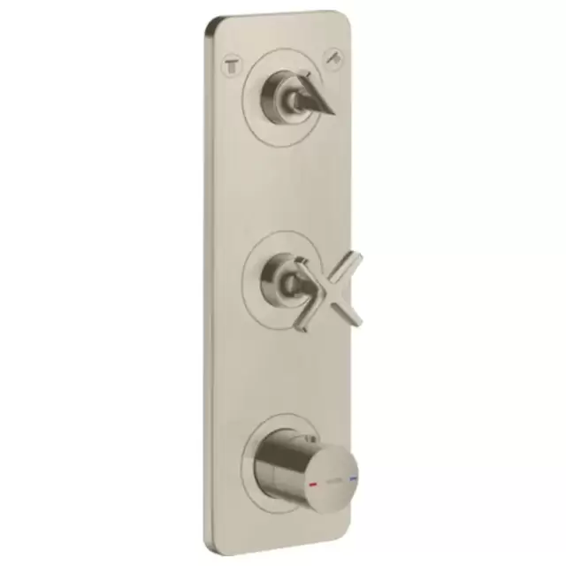 Axor Citterio E Смеситель для душа, встраиваемый, термостатический, на 2 выхода, (внешняя часть), цвет: Шлифованный никель