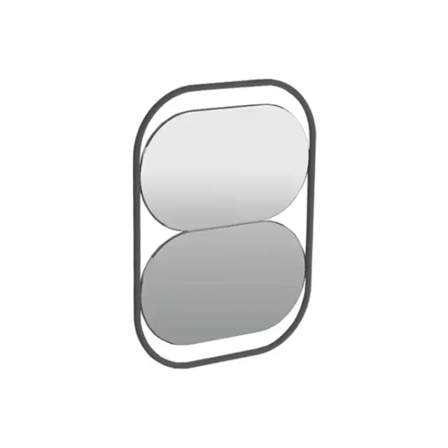 Simas Wave Зеркало настенное из 2 овальных зеркал 50х70 см, цвет: черный матовый