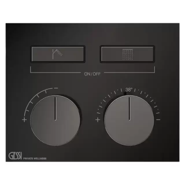 Gessi Hi-Fi Термостат для душа, с включением до 2 источников одновременно, внешняя часть, цвет: Black Metal PVD