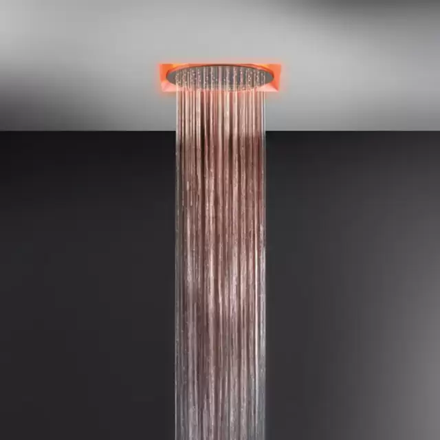 Gessi Afilo Встраиваемая душевая система 35х35см, тропический ливеньи хромотерапия, пульт упр. держатель.треб ист питания на 12B, цвет: Mirror Steel