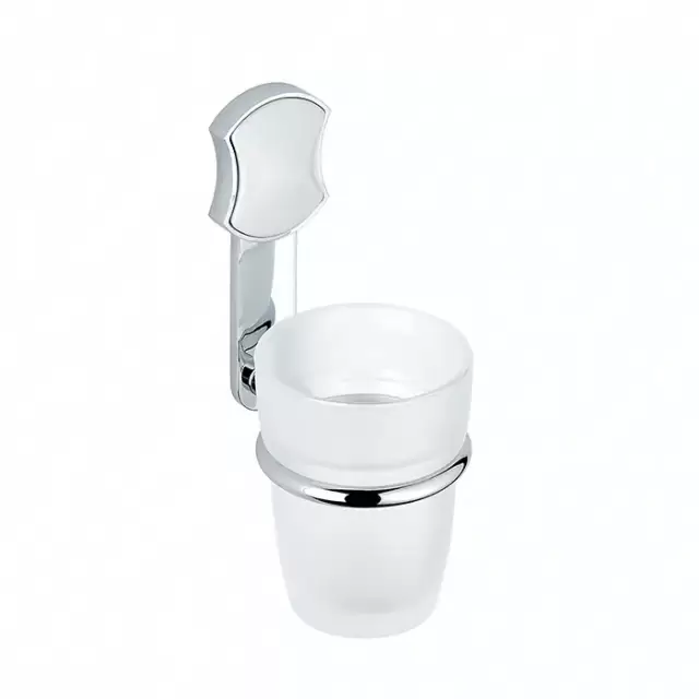 THG Infini white porcelain Стакан стеклянный, подвесной, цвет: хром