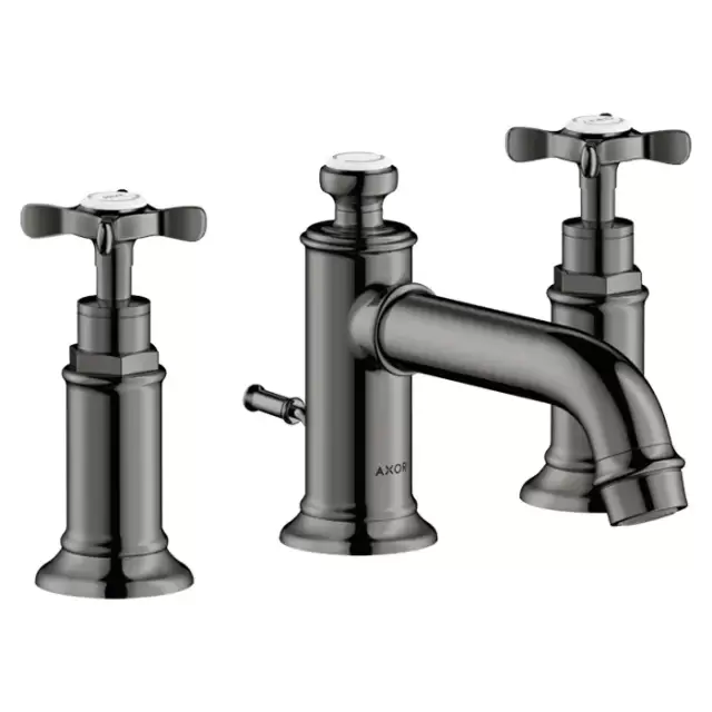Axor Montreux Смеситель для раковины 30, на 3 отв., с донным клапаном, цвет: полированный черный хром