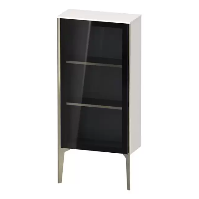 Duravit XViu Шкаф подвесной со стеклянной дверью 50x24x89см, 2 стеклянные полки (петли справа), цвет: белый глянцевый/champagne matt