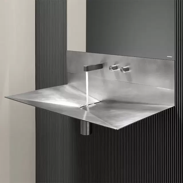 Antonio Lupi Lavandino Раковина 72х44.5х27.5 см, 3 отв., из нержавеющей стали, со смесителем и самотечным донным клапаном, цвет: Stainless steel 316/L