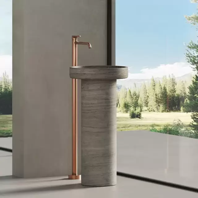 Dea Design Marble Prato Раковина 45х45х90см., напольная, без отв., мрамор, цвет: Stone Silk