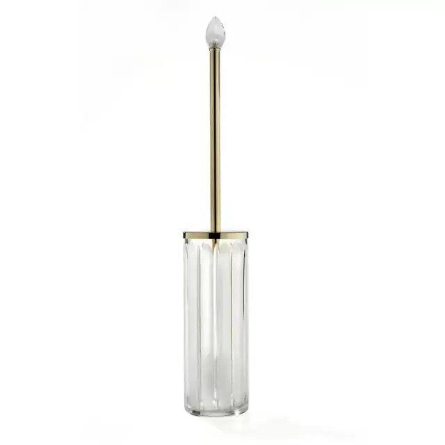 3SC Montblanc Ершик туалетный напольный 11xh66x11 см, цвет: прозрачный хрусталь/золото матовое