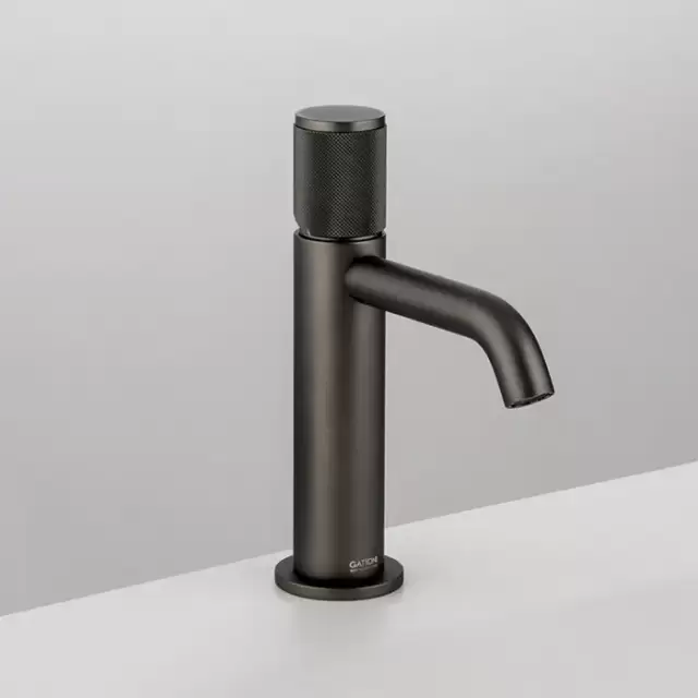 Gattoni MD Смеситель для раковины, 1 отв., ручки RONCO, с донным клапаном, цвет: черный матовый