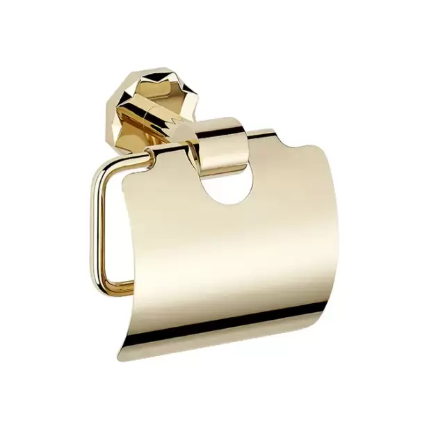 THG Nihal Porcelaine Ivoire Держатель туалетной бумаги с крышкой, подвесной, цвет: Soft gold