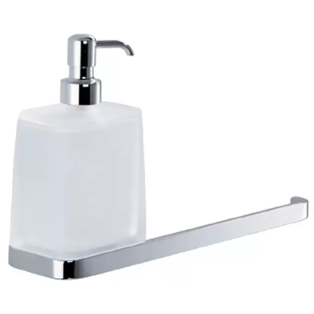 Colombo Time Дозатор для жидкого мыла с держателем туалетной бумаги, подвесной, цвет: хром/матовое стекло
