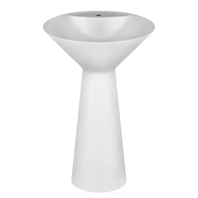 Gessi Cono Раковина 46х90 см, 1 отв., напольная, Cristalplant, без перелива, слив в стену, с сифоном, цвет: матовый белый