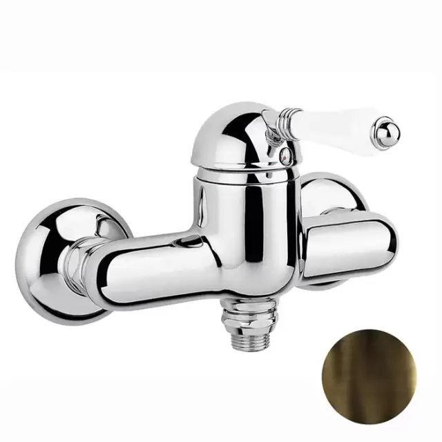 Nicolazzi P.m. Blanc Смеситель для душа однорычажный, вывод снизу 1/2", ручки белая керамика, цвет: тёмная бронза