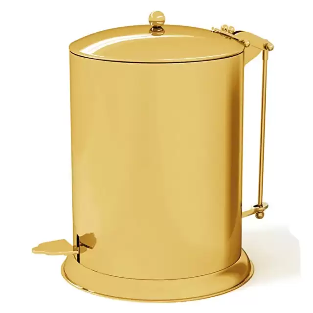 Devon&Devon Waltz Ведро для мусора, с крышкой и педалью, напольный, цвет: светлое золото