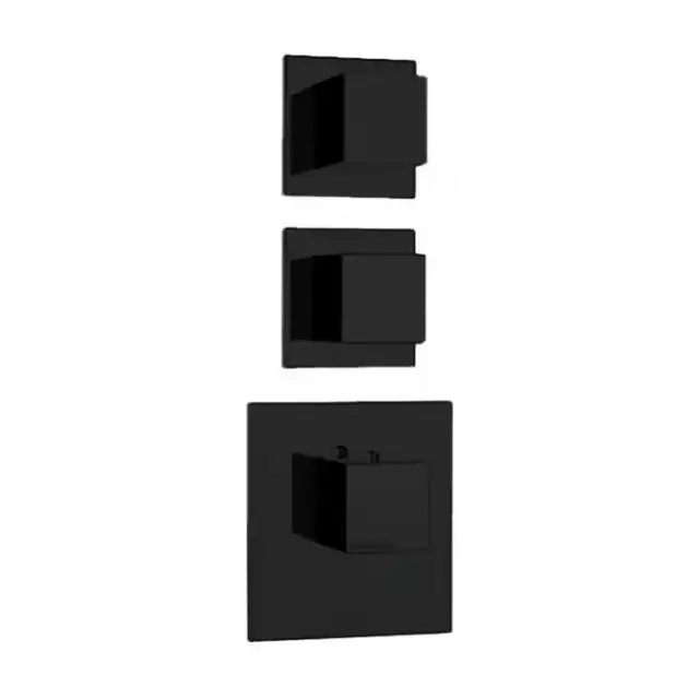 Bossini Cube Смеситель для душа, встраиваемый, термостатический, цвет: черный матовый