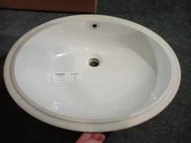 Globo Lavabi d'arr Раковина 57х43х20 см, без отв., с переливом, с комплектом креплений, цвет: белый