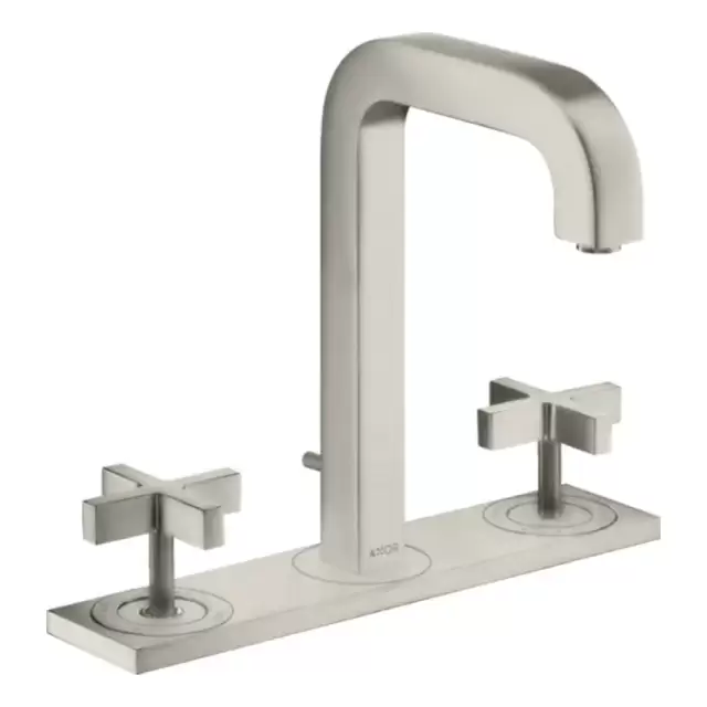 Axor Citterio Смеситель для раковины 170, на 3 отв., с панелью, с донным клапаном, цвет: сталь