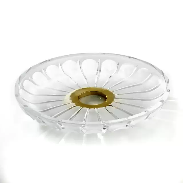 3SC Montblanc Лоток настольный 22хh2,5х22 см, цвет: прозрачный хрусталь/латунь